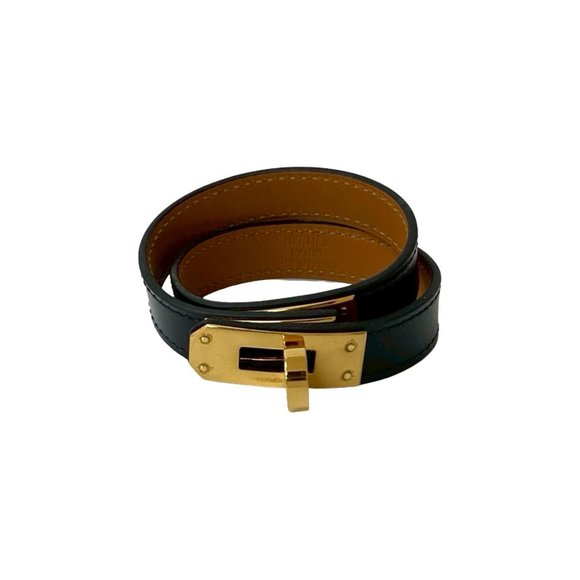 HERMES Black Leather Charm Bracelet - Picture 1 of 5